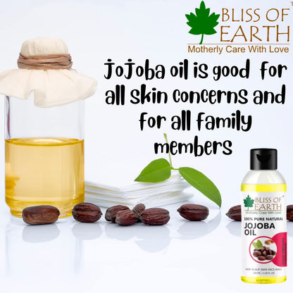 Bliss of Earth Jojoba Oil 100% Pure Natural Coldpressed & Unrefined 100ML