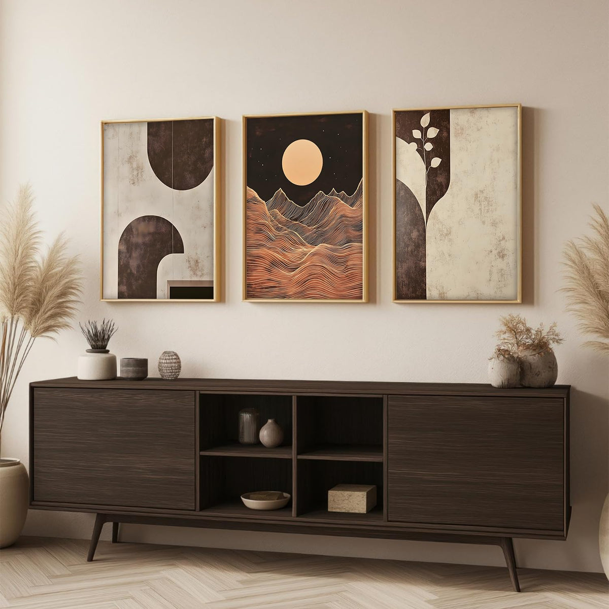 Painting Boho Wall Art Home Decoration Paintings With Frame For Living Room Bed Room Hotel Wall Decor Digital Reprint Set of 3 (Boho 3, 13x19 inch)