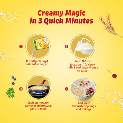 Saffola Oats, 13g High Protein, 10g High Fibre | Instant Rolled Oats | Soft and Creamy | Helps manage weight