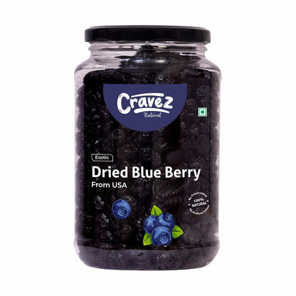 Cravez Dried Blueberries, Sweet Berries | Dried Fruits | Rich in Calcium, Vitamin K | Healthy Skin | Boost Immunity | Vegan, Non-GMO, Preservative-Free | Blueberry Snacks