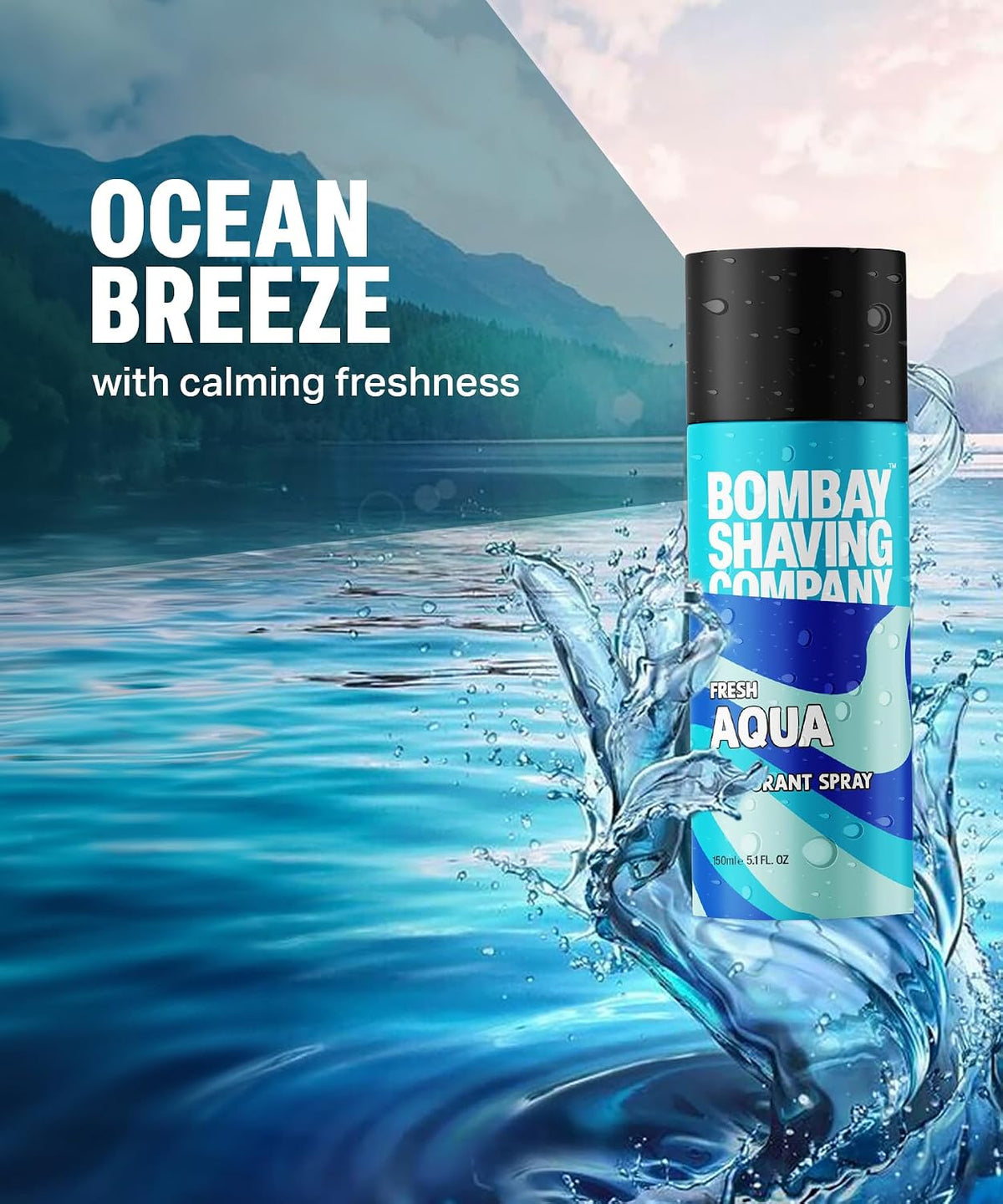 Bombay Shaving Company Deodorant Aerosol Combo - Aqua & Musk - 150Ml X 2 |Deodorant For Men Long Lasting| 300 ML (Lemon)