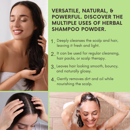 BLISS OF EARTH Powder Shampoo for Hair with Amla, Reetha, Shikakai, Bhringraj & Jatamansi | Ayurvedic Herbal Cleanser for Hair Wash, Growth & Care | Sulfate-Free, 100g Shampoo Powder