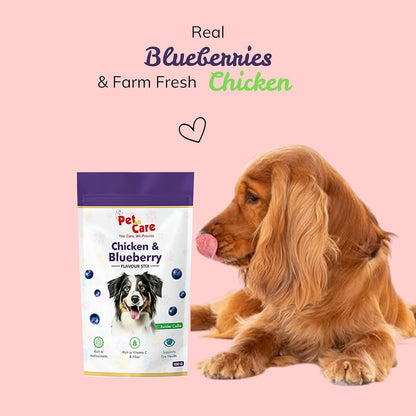 Pet en Care Real Chicken Blue Berry Sticks for Dogs, Natural and Nutritional Treat | High in Proteins | Healthy Snacks for All Breed Dogs