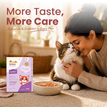 Nootie Nibblr Pur Gravy Sardine - Taurine-Enriched, High-Protein Meal Topper for Cat (170g)