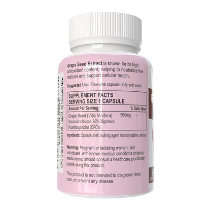 VITARUHE OPC Grape Seed Extract Capsules - Minimum 95% OPCs, Antioxidant Support, 90 Capsules