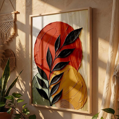 Aesthetic Botanical Art Home Decoration Painting | Floral Paintings With Frame For Living Room Bed Room Hotel Wall Decor Digital Reprint (19x25 inch)