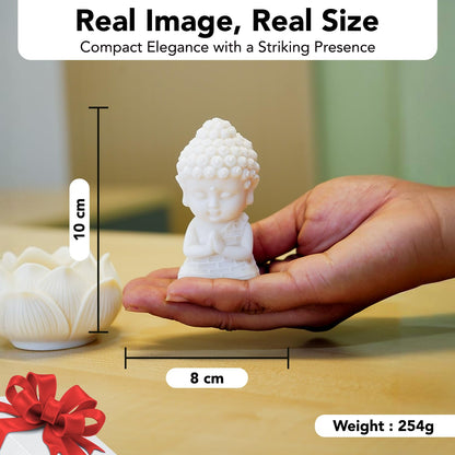 Nostrae Buddha with Lotus Show Pieces for Home Decor Living Room Decor Items | Cute Showpieces Gift Item for Decoration | Serene Center Table Tv Showcase Office Interior Statue Figurines