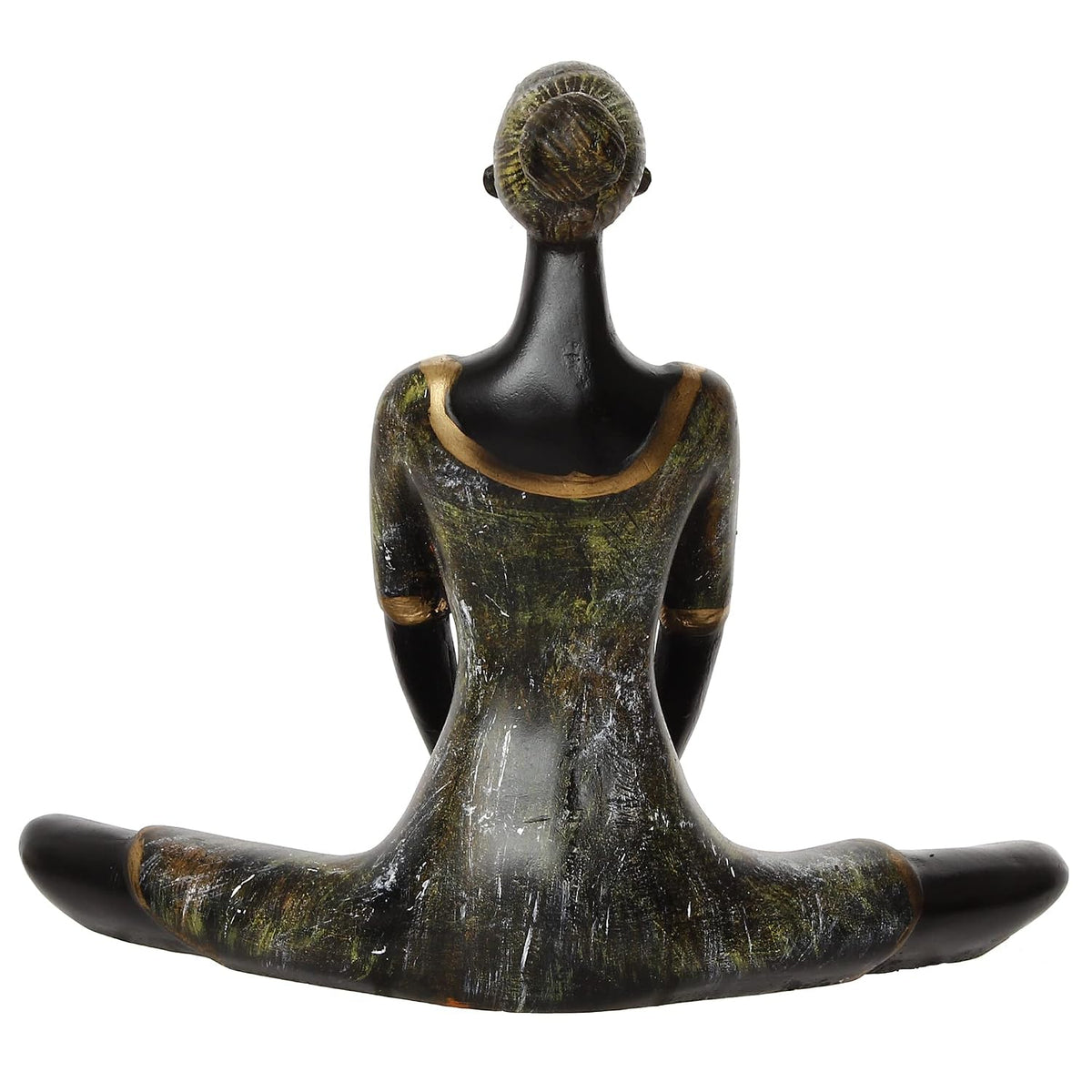Grey Black Resin Lady in Butterfly Yoga Pose | Yoga Woman Statue Showpiece for Home Decor Living Room Bedroom Office Yoga Studio | Womens Day Gift for Ladies | Birthday Gift for Women