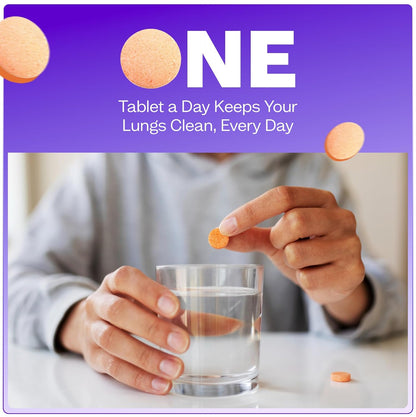 Lung Detox Effervescent Tablets with N-Acetylcysteine 600mg, Vitamin C & Zinc | Supports Lung Cleanse, Clear Breathing & Immune Strength | Orange Flavour | 20 Tablets (Pack of 1)