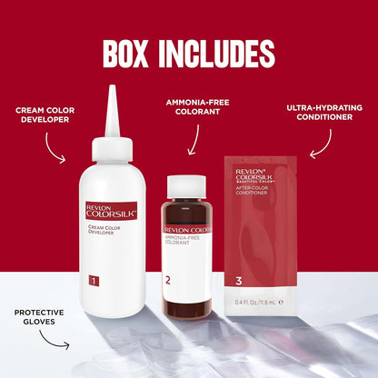 Revlon Color Silk Hair Color (3D Color Gel Technology) with Keratin, Dark Brown 3N (40 ML+40 ML +11.8 ML)