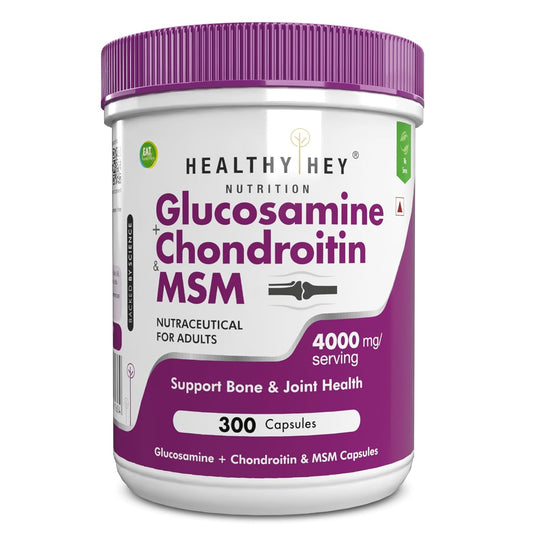 Zephivo HealthyHey Nutrition Double Strength Glucosamine Chondroitin and MSM for Cartilage; Joint and Bone 300 Capsules
