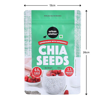 Urban Platter Black Chia Seeds, 500g (Rich in Omega-3, Fibre & Protein | Superfood)