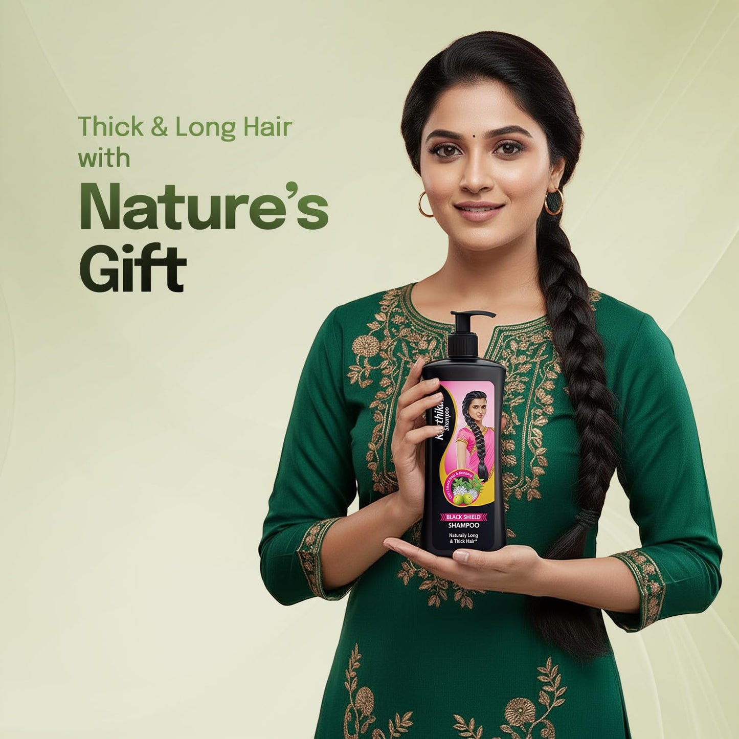 Karthika Black Shield Shampoo for Hair Fall Control & Hair Growth | With Amla, Curry Leaves & Bhringraj | For Long, Strong Hair | 650 ml
