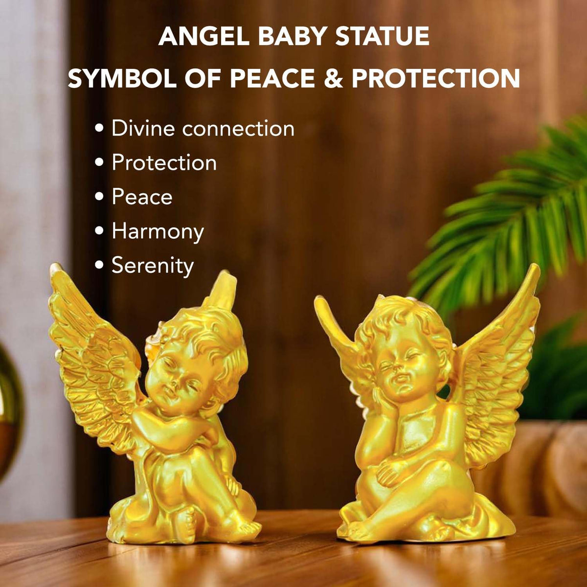 Nostrae Cupid Angel Show Pieces for Home Decor Living Room Decorative Items | Cute Angel Statue Showpieces Gift Item for Decor| Center Table Tv Office Interior Statues Figurines (Set of 2)