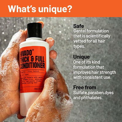 Thick & Full Conditioner for Men 250ml | Lightweight Volumizing Conditioner for Healthier-Looking Hair | Black Oats, Rosemary, Jojoba Oil & Hydrolysed Silk Protein | Sulfate & Paraben Free