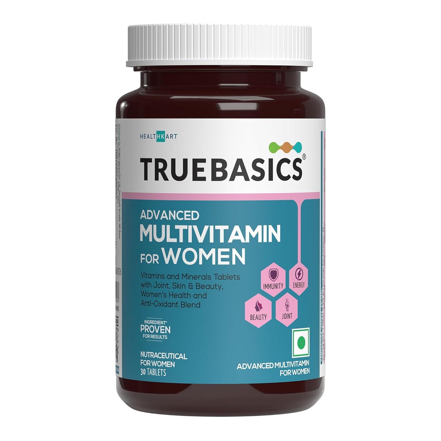 TrueBasics Advanced Multivitamin for Women bottle on a white background