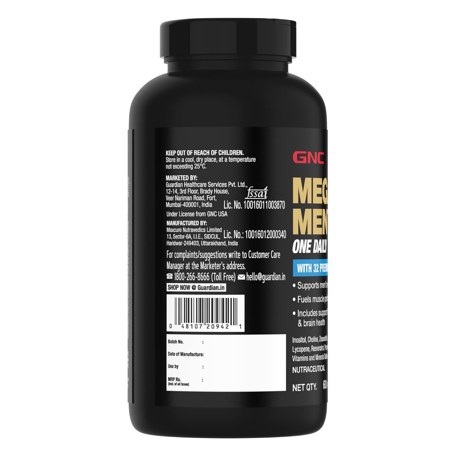Zephivo GNC Mega Men One Daily Multivitamin | 60 Tablets | 32 Premium Ingredients | Promotes Men's Well-Being | Supports Muscle Function | Boosts Immunity | Improves Memory & Focus | Formulated In USA