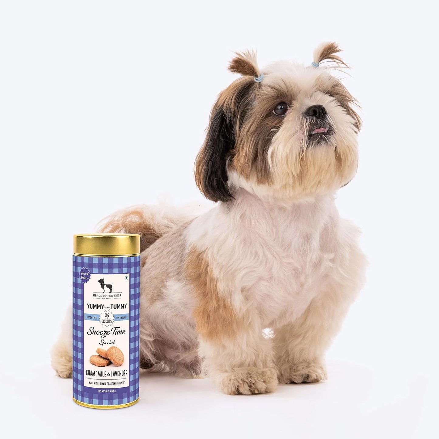 Yummy in My Tummy by HUFT Snooze Time Chamomile & Lavender Dog Biscuits – 200 gm | Calming Gluten-Free Vegetarian Treats for Puppies & Adult Dogs | Crunchy & Healthy Snack for All Breeds Dogs