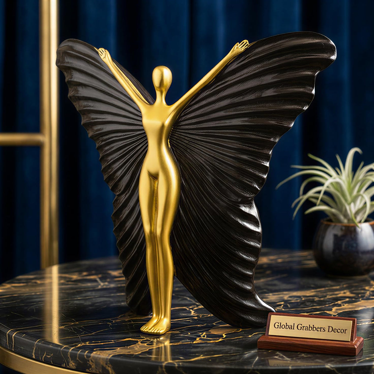 Abstract Butterfly Wings Lady Figurine for Home Decor | Elegant Statue Showpiece for Living Room | Home Decoration Items & Show Pieces for Home Decor Living Room-BTFY1