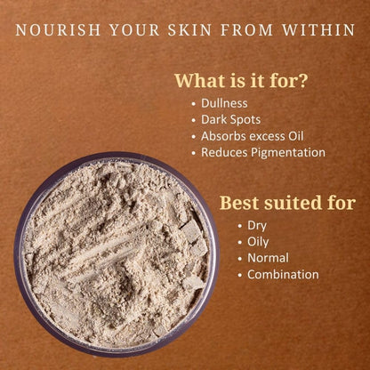 Svarasya Sumukha Ayurvedic Face Pack for Women | Ubtan Powder with Sandalwood, Licorice & Vetiver | For Oily & Blemished Skin | Glowing Skin, De-Tan, Pigmentation & Acne Scar Care | 100g