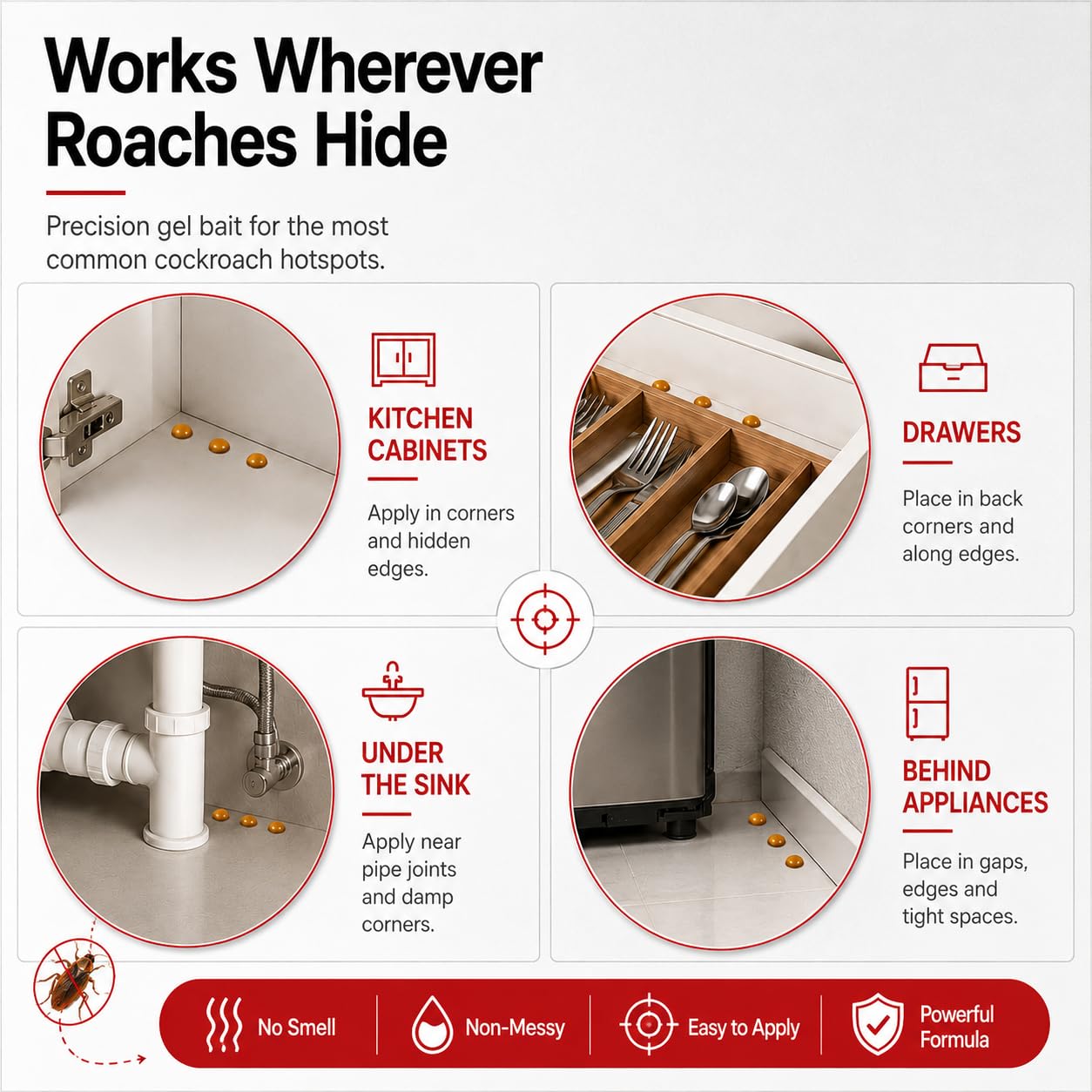 Good Morning Anti Roach Paste Cockroach Killer Gel 180g | Powerful Roach Control Formula | Fast-Acting Gel Bait to Eliminate Cockroaches from Kitchens, Cabinets & Corners | Safe, Effective & Easy to Apply (Pack of 4)