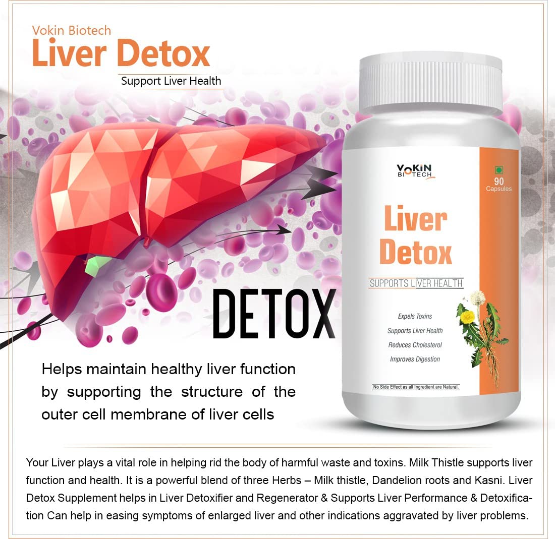 Liver Detox supplement bottle with liver graphic and text on a white background