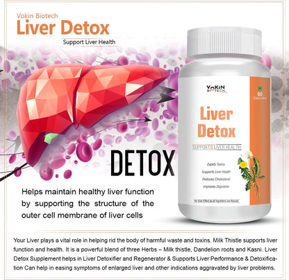 Liver Detox supplement bottle with liver graphic and text on a white background