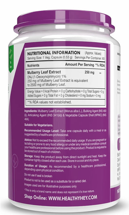 Supplement container with purple label and nutritional information on a white background