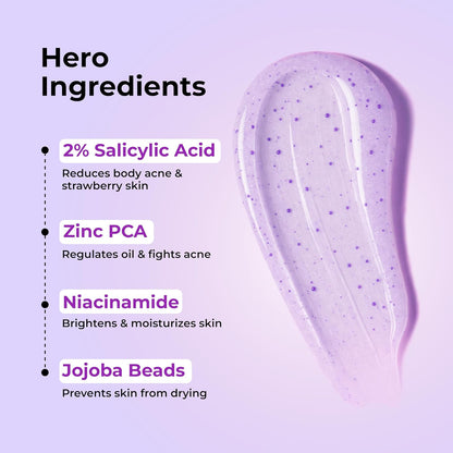 Hula Hoop Exfoliating Body Wash by Foxtale | 2% Salicylic Acid + Zinc PCA | Reduces Body Acne, Strawberry Legs & Tan | Exfoliates & Moisturizes to Reveal Smooth & Bump-free Skin | 250ml