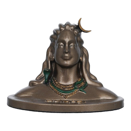 Resin Bronze Finish Adiyogi Shiva Statue for Car Dashboard| Adiyogi Statue for Home Pooja Room Office Decor| Shiv Murti Lord Shiva Idol Gift for Diwali Maha Shivratri Housewarming Birthday