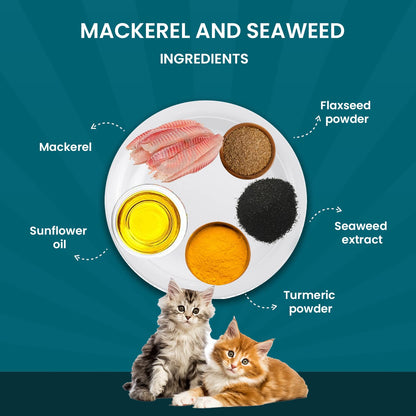 Goofy Tails Wet Cat Food and Kitten Food Variety Pack 210g (70g X 3 Pouches), Tuna and Anchovies, Mackerel and Seaweed, Chicken and Flaxseeds, Preservative Free, Wholesome, Natural Cat Wet Food