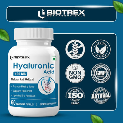 Biotrex Hyaluronic Acid - 100mg (60 Capsules), Dietary food supplement