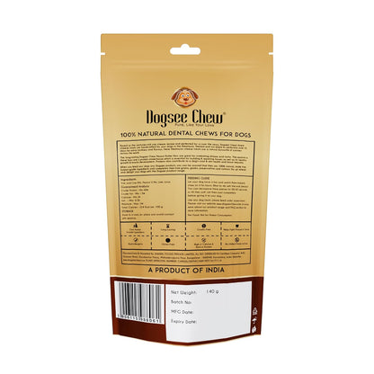 Dogsee Peanut Butter Infused 100% Natural Yak Chew Bones for Dogs 140 gm (Medium - 2 Chews) Healthy Alternative to Rawhide - High Protein, All Life Stages