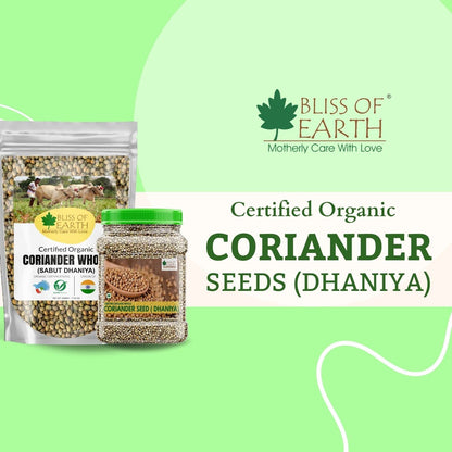 Bliss of Earth Dhaniya Whole | Coriander Seeds Whole Spices | 250 gm Coriander Dry | Sabut Dhaniya | Aromatic & Unpolished | Dhania Seeds for Cooking, Seasoning & Spices | Pure and Fresh Taste