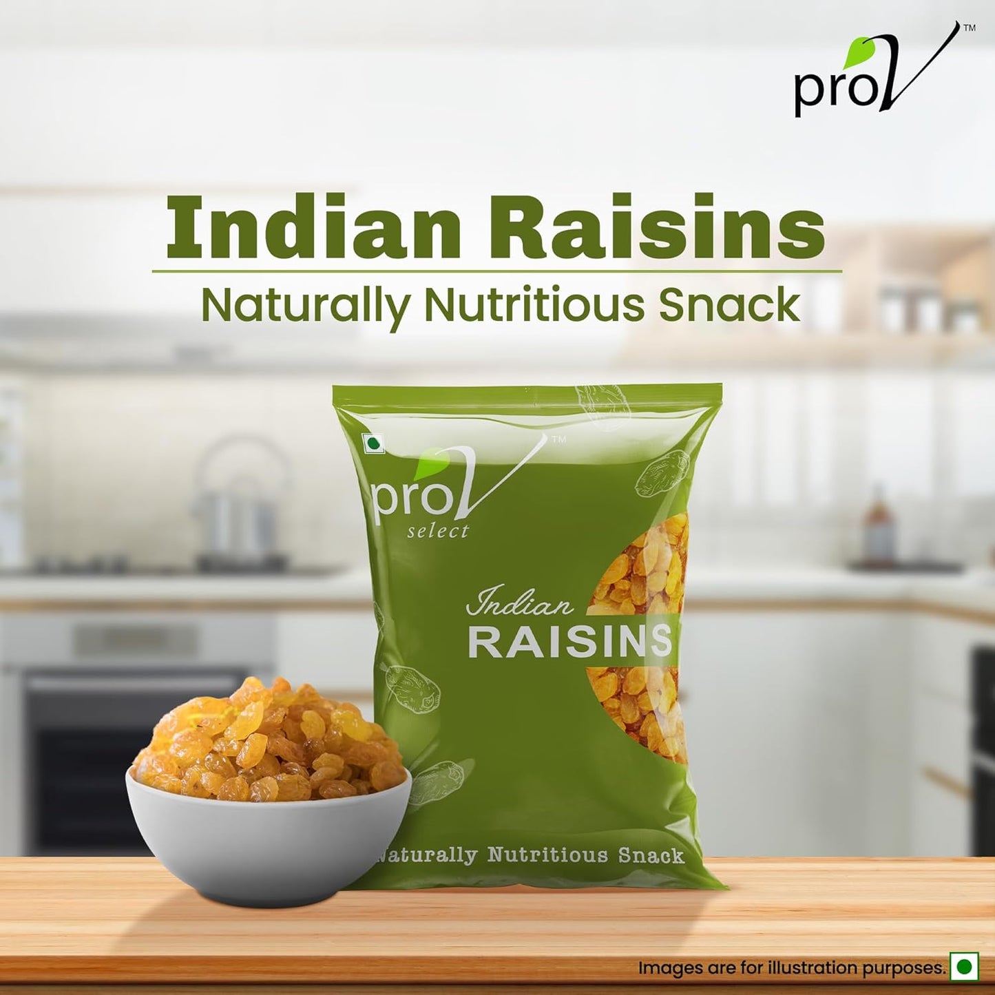 ProV Select - Indian Raisin 500 gm | Value Pack| Dryfruits- Indian Kishmish | Rich In Nutiritons| No added Preservatives | Rich In Iron| Healthy Sweet & Tasty [Packaging might Vary]