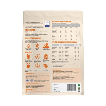 Trunativ Pro Blend Whey Protein Powder Isolate & Concentrate | 100% Light & Clean Protein Powder | 26g Protein | 6g BCAA | 12.52g EAA | No added sugar | Kesar Badam 2lbs (907g).