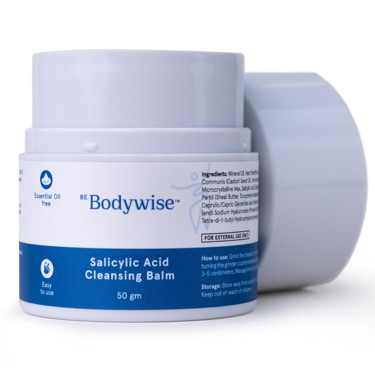 Be Bodywise Salicylic Acid Cleansing Balm 50g | For Makeup Removal & Oil Cleansing | Prevents Acne Formation | Gentle, Mess-Free & Hygienic