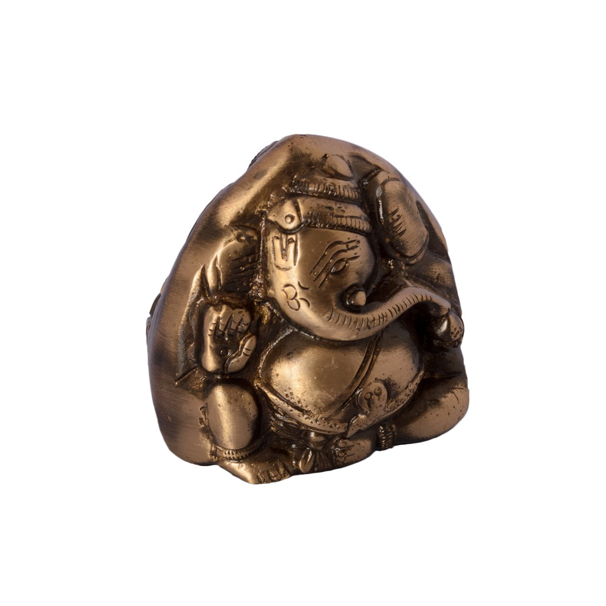 Brass Double Sided Lord Ganesha Idol for Home Decor Car Dashboard | Ganesha Statue | Ganesh Ganpati Murti Gift for Diwali Housewarming Birthday