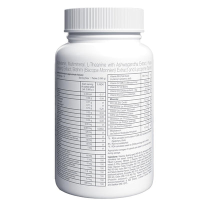 A to Z Daily Multivitamin for Men & Women | 26 Essentials Vitamins & Minerals with Ashwagandha, Brahmi, Ginseng & L-Theanine | Energy, Immunity & Stress Support | 30 Veg Tablets