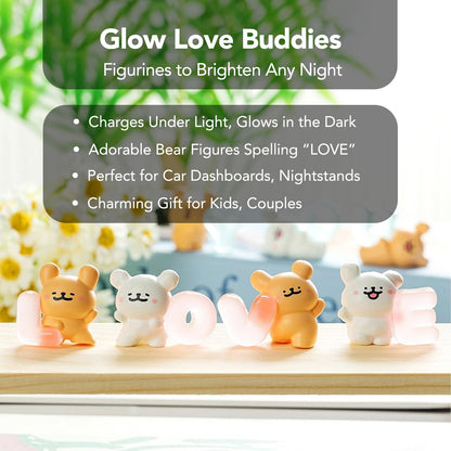 Nostrae Teddy Bear Miniature Toys & Cute Miniatures Decorative Items | Night Glow Small Figurines for Home Decor | Desk Decoration Miniature Things, Gifts & Mini Showpieces (Set of 6)
