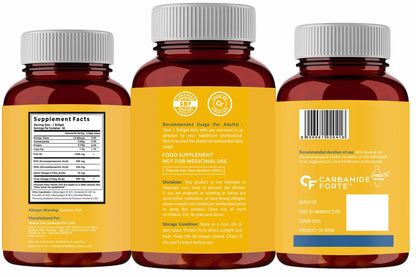 Carbamide Forte Triple Strength Fish Oil 1400mg with Omega 3 900mg for Men & Women - 60 Softgel Capsules