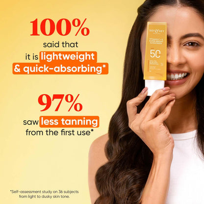 Zephivo DOT & KEY Vitamin C + E Super Bright Sunscreen Spf 50|Water-Light,UVA/UVB & Blue Light Protection|For Even Toned & Glowing Skin|With Liquid Spf 50+++|No White Cast,|For All Skin Types|50G,Pack Of 1
