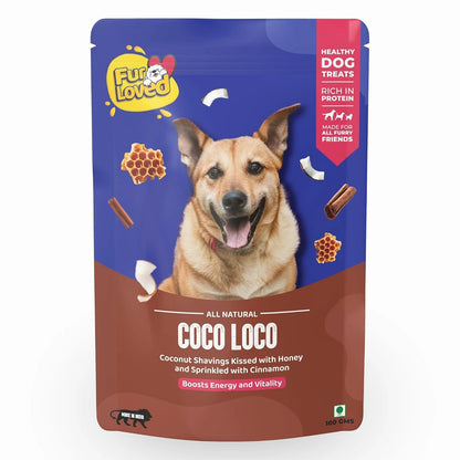 Fur Loved Coco Loco | Natural Coconut Dog Treats with Honey & Cinnamon (30 GM)|Pack_1|