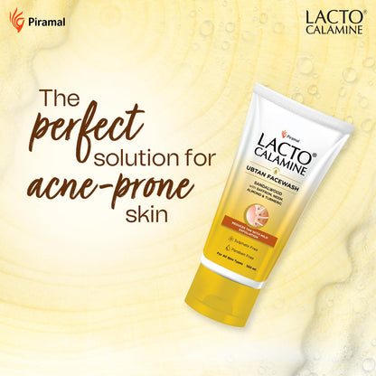 Lacto Calamine Ubtan Face Wash for Glowing Skin | Natural Face Wash with Sandalwood, Saffron, Neem, Almond & Turmeric | Exfoliating Facewash reduces Tan | Sulphate, Paraben Free | 100 ml Pack of 1