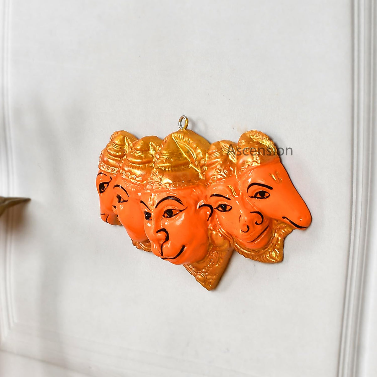 Polyresin Panchmukhi Hanuman Ji Murti Statue for Door Entrance Sankat Mochan Hanuman Ji Murti for Home Office Temple Decoration Hanging Hanuman murti Suitable for Vastu Pooja