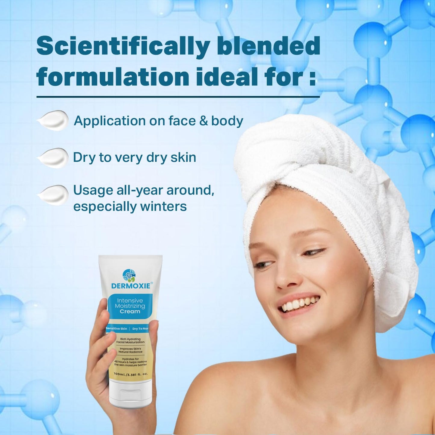 Intensive Moisturizing Cream| For Sensitive Dry to Normal Skin| Pack Of 1X100ml