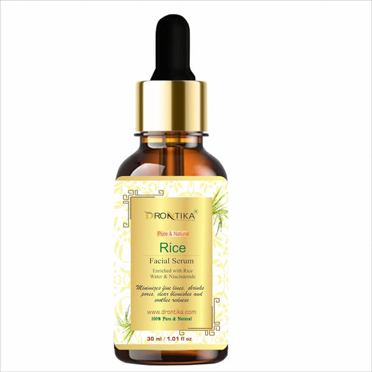 Bottle of D'ontika Rice Facial Serum on a white background