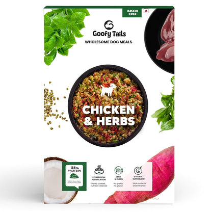 Goofy Tails Chicken & Herbs Wet Dog Food 100g (100g x 1 Pack) Wholesome, Human Grade, Preservative Free, Grain & Gluten Free, Taste Booster & Food Topper