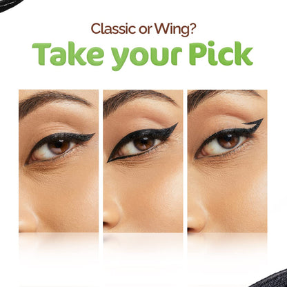 Mamaearth Soothing Waterproof Glossy Finish Liquid Eyeliner With Almond & Castor Oil For 10 Hr Long Stay - 3.5 Ml, Black