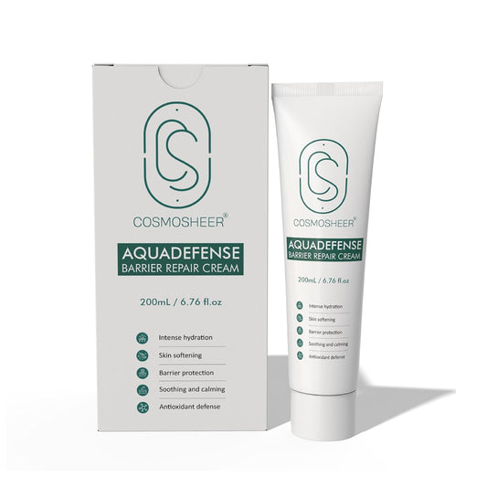 AquaDefense Barrier Repair Cream with Shea Butter, Glycerin & Vitamin E, 48-Hour Hydration & Skin Barrier Support, Lightweight Moisturizer for Dry & Sensitive Skin, 200 mL